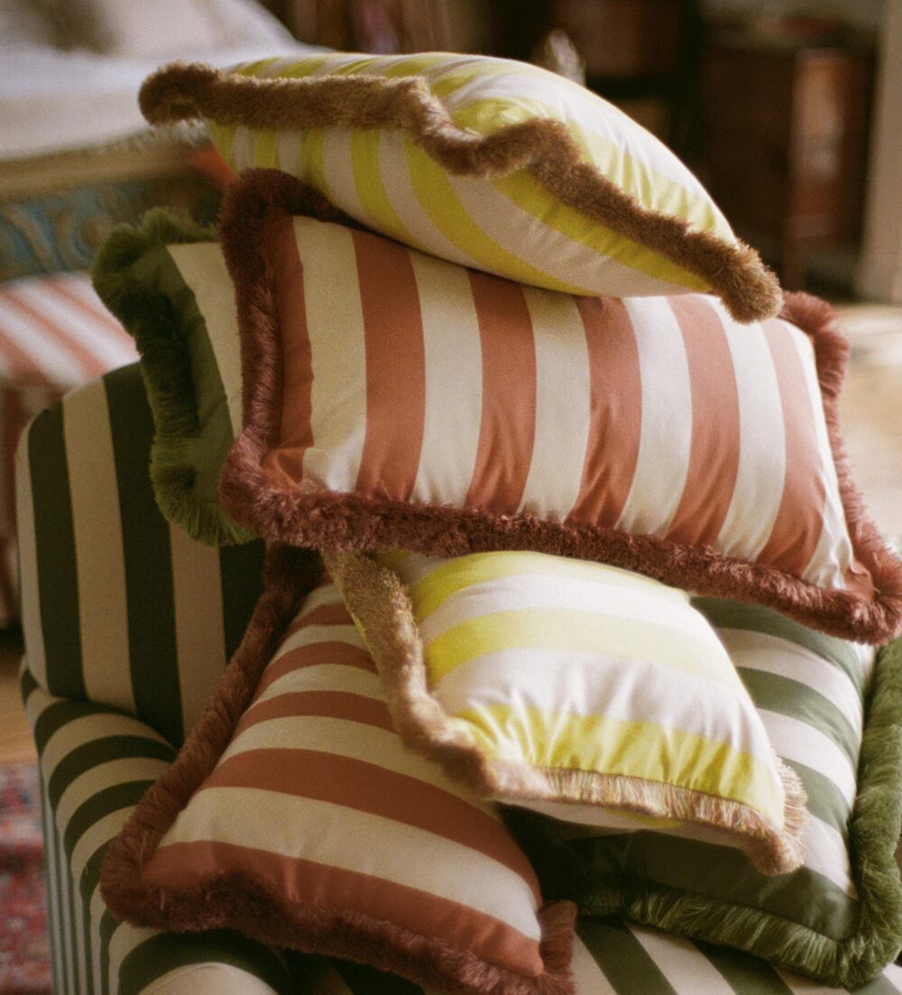 Sonia Stripe Cushion, Citron