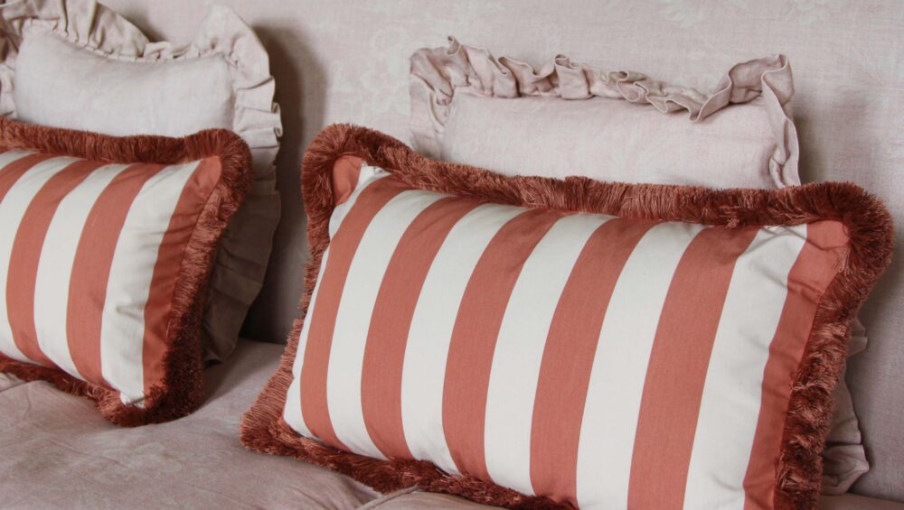 Sonia Stripe Cushion, Ginger