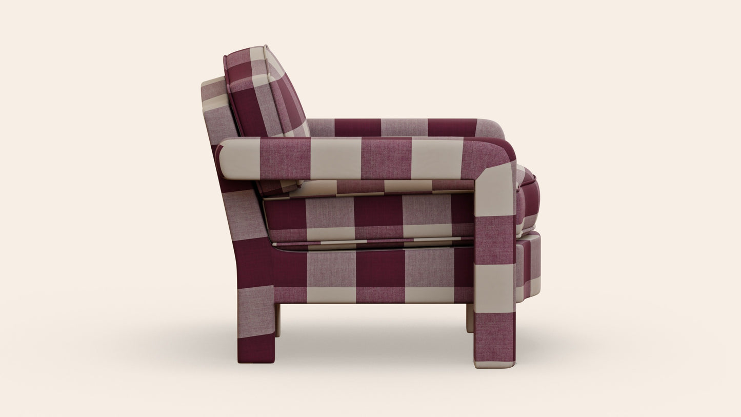 Elio Armchair, Cosmos Check Fig