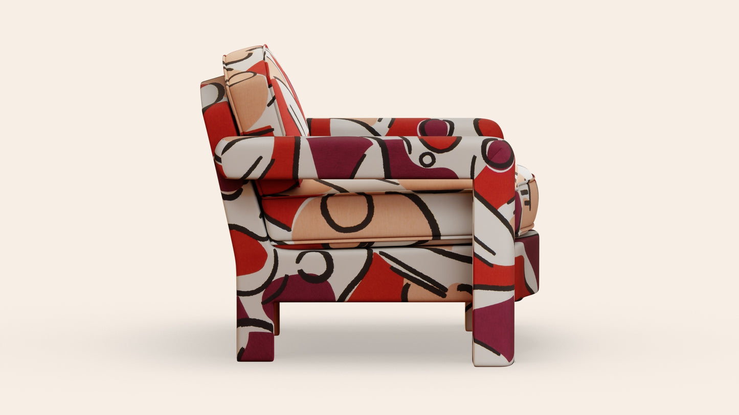 Elio Armchair in Orpha Grenadine