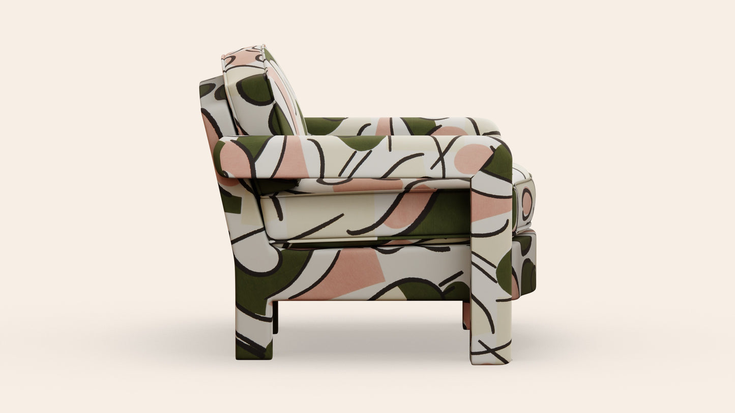 Elio Armchair in Orpha Pesto