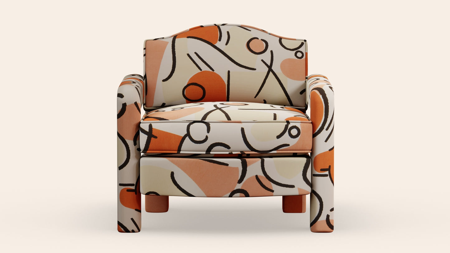 Elio Armchair in Orpha Tangerine