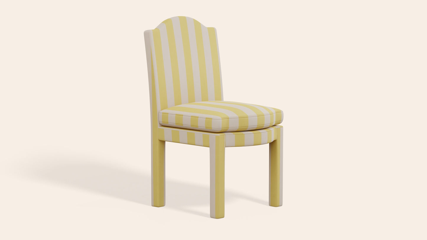 Leo Dining Chair in Sonia Stripe Citron, Single