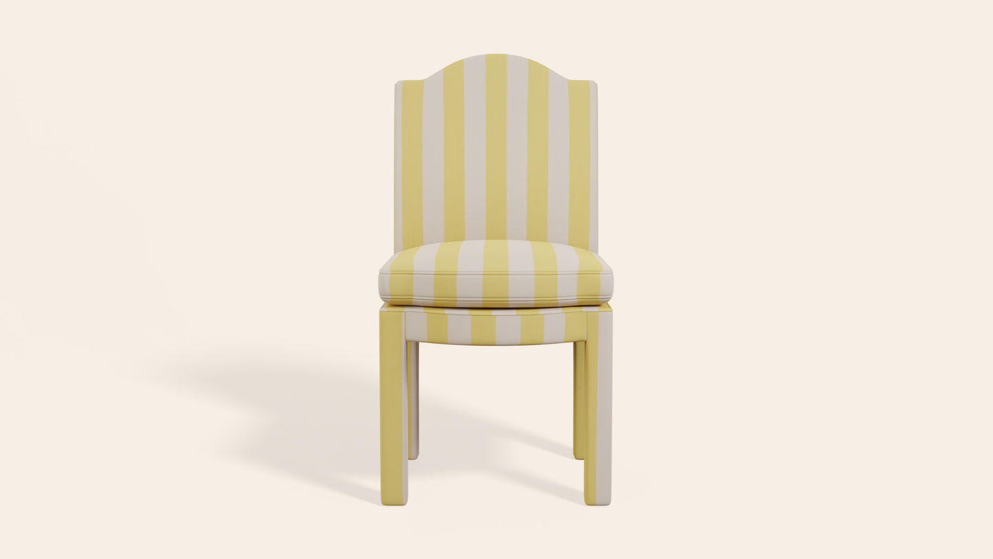 Leo Dining Chair in Sonia Stripe Citron, Single