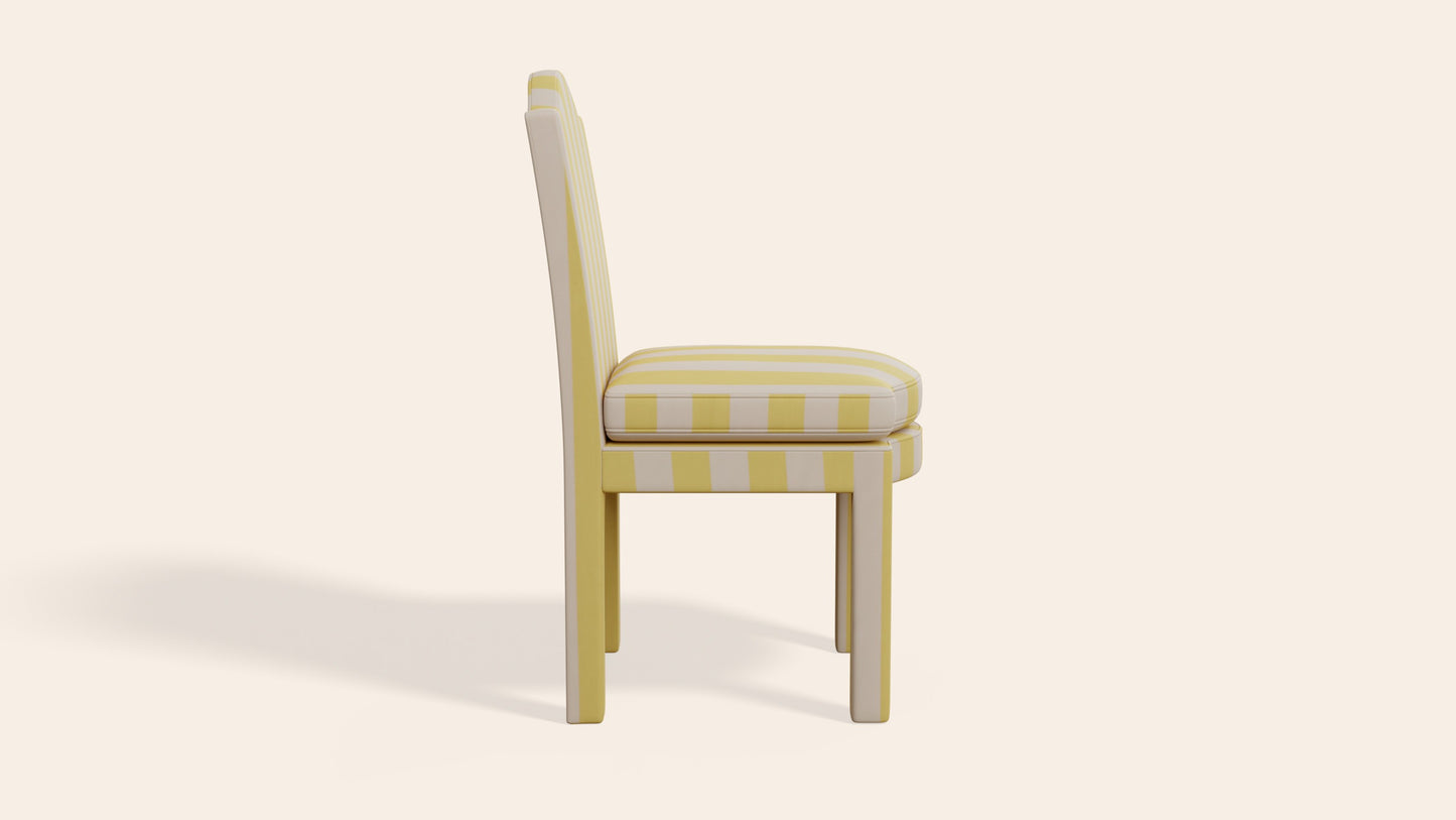 Leo Dining Chair in Sonia Stripe Citron, Single