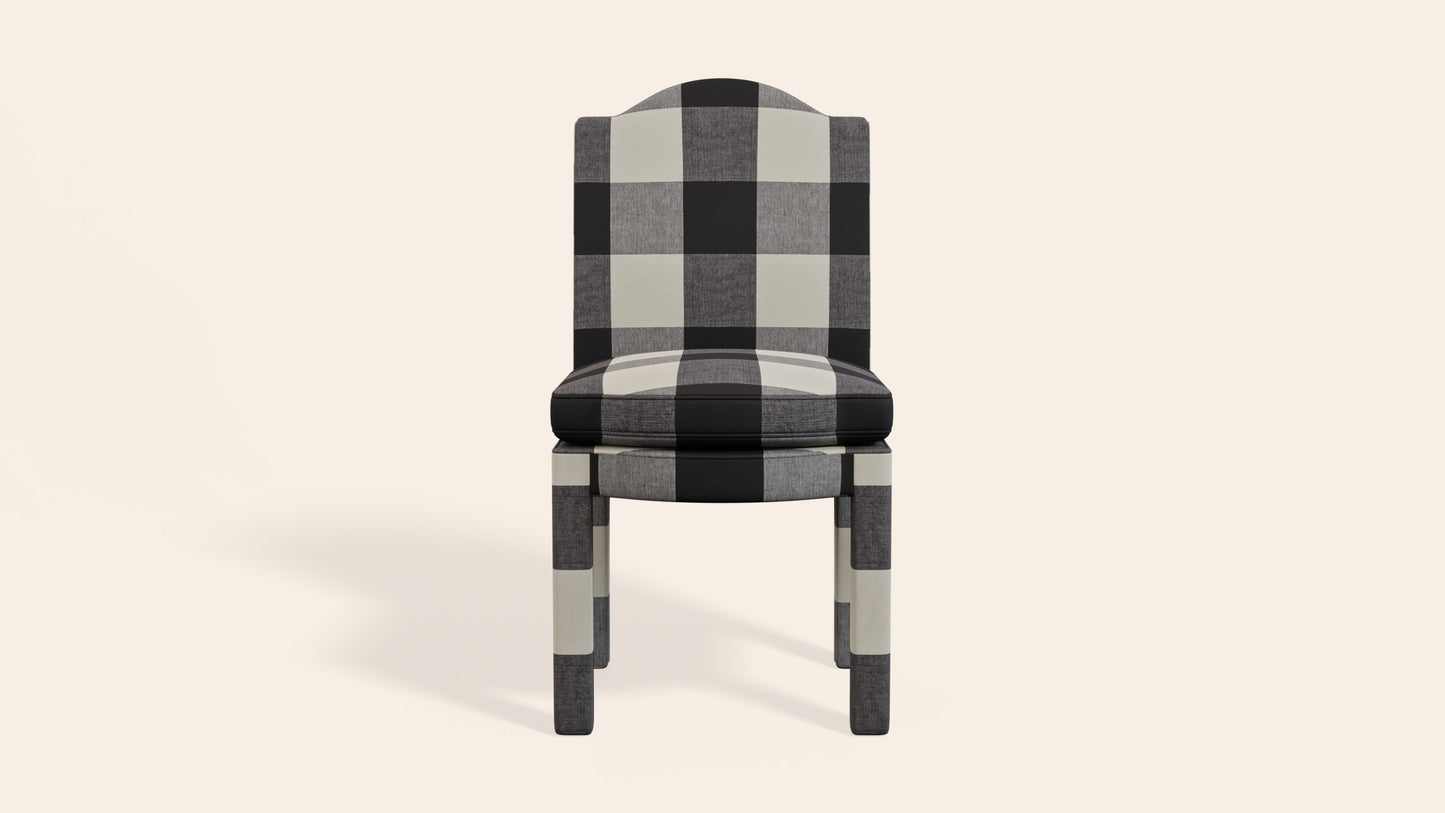 Leo Dining Chair in Cosmos Check Pepper, Single