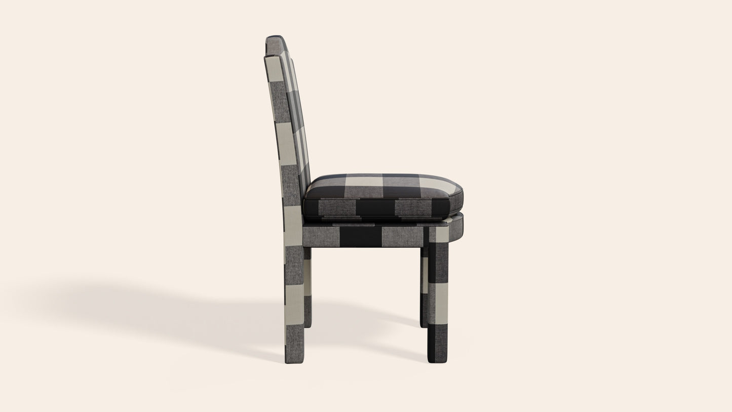 Leo Dining Chair in Cosmos Check Pepper, Single