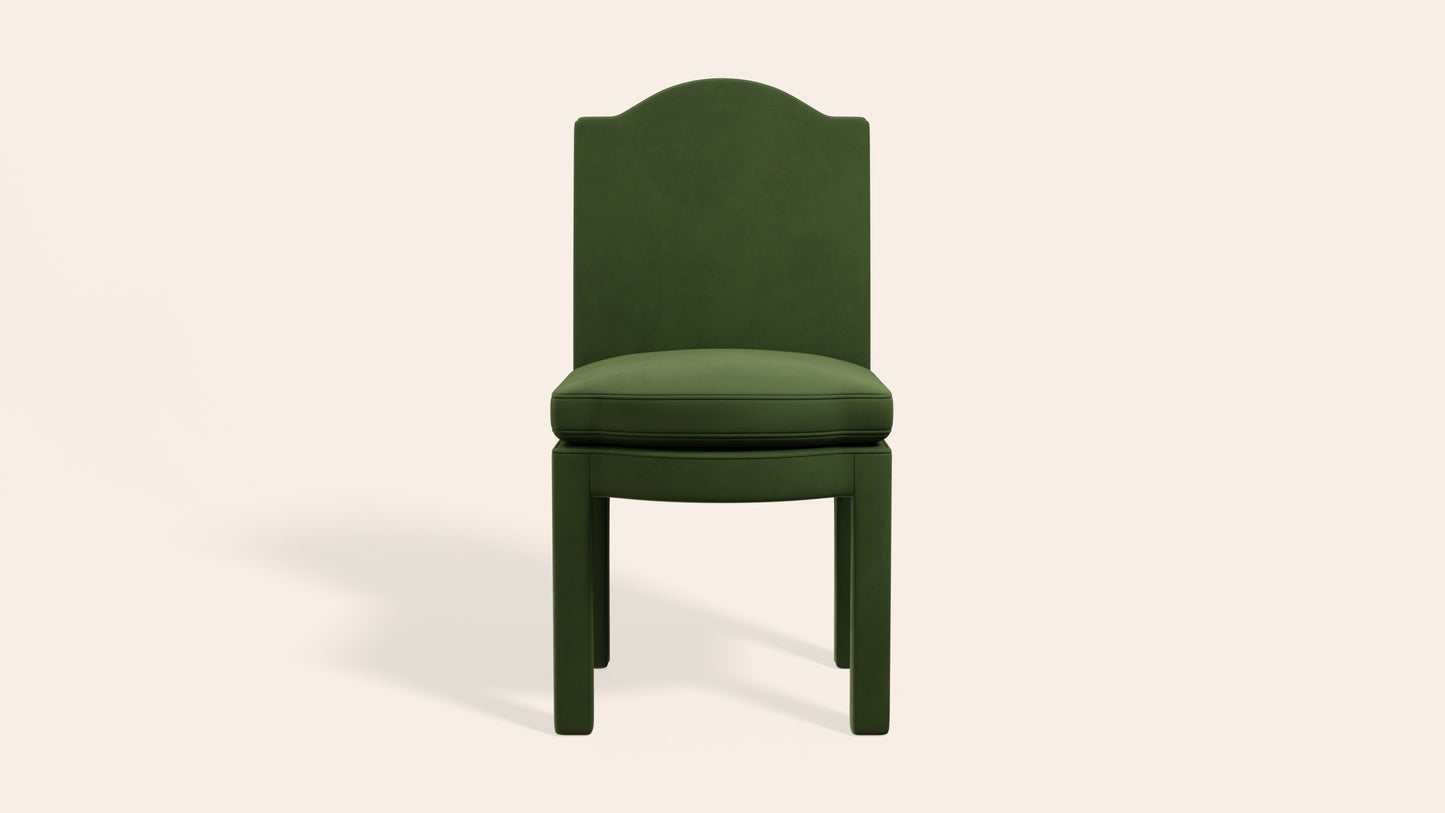 Leo Dining Chair in Plain Velvet Zucchini, Single