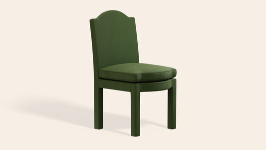 Leo Dining Chair in Plain Velvet Zucchini, Single